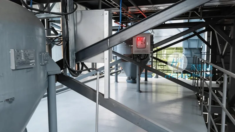 Dry sludge powder pneumatic conveying scheme