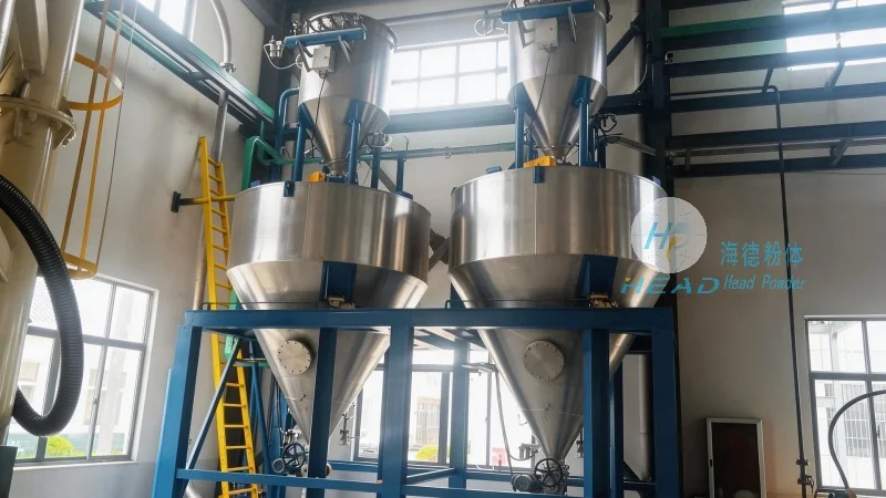Plastic food carrier particles pneumatic conveying solution