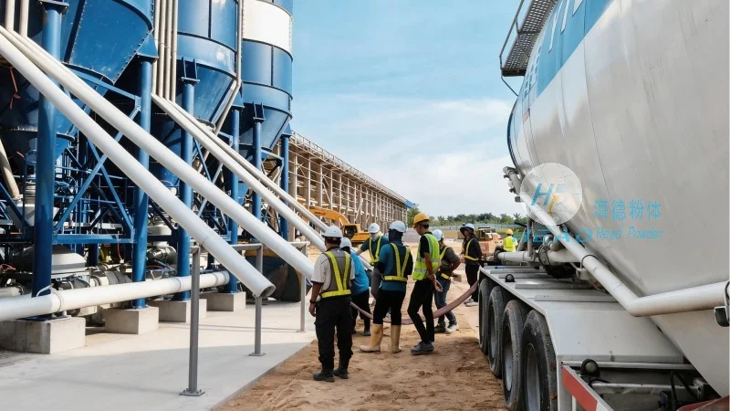 Example of Clean and Closed Conveying System for Dye Powder in Jeddah, Saudi Arabia